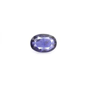 Iolita (Neeli) facetada de 6.95 quilates, gema suelta azul real con tonos violeta, corte ovalado y esmeralda, creada en laboratorio, certificada por IGI - Product Image 1