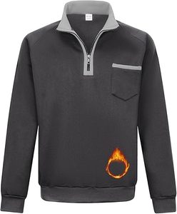 Suéteres de Cuello Alto con Cierre de Cremallera de un Cuarto para Hombre, de Manga Larga, Casuales, Cálidos, de Forro Polar - Product Image 1