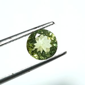 พลอยทัวร์มาลีนทรงกลมเหลี่ยมเพชรพลอยสีเขียวอมเหลืองธรรมชาติสำหรับทำเครื่องประดับพลอยเม็ดเดี่ยว - Product Image 4