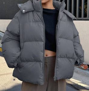 Chaqueta Acolchada Gruesa Bordada Transpirable de Invierno Estilo Casual Diseño Burbuja Impermeable con Cremallera de Lona para Mujer - Product Image 2