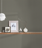 Fabriqué en Allemagne, papier peint vinyle non tissé moderne gris damassé avec paillettes dorées, rouleaux insonorisants 10,05 x 0,53 m, bébés, enfants