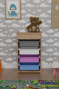 Armoire de rangement moderne ARD GLOBAL pour enfants, pour les chambres de bébés et d'adolescents, en panneaux de particules, emballage postal inclus FD-TC4B-001 - Product Image 3
