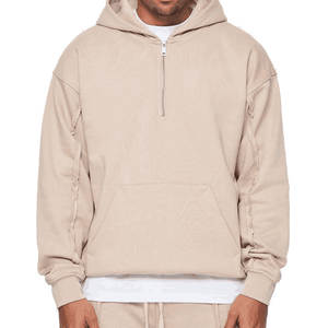 Premium Quality 100% cotton Newest <b>Men</b> Thermal <b>Quarter</b> <b>zip</b> Printing Hoodies breathable Customized Logo Print Professional Hoodie - Product Image 3