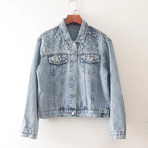 Chaqueta vaquera gris de alta calidad para mujer, nuevo diseño para mujer, venta al por mayor, ropa de moda barata de alta calidad - Product Image 6