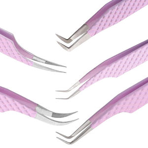 Pinzas profesionales para el cuidado de las pestañas, pinzas para el cuidado de las pestañas con mango de Color rosa, pinzas para extensión de pestañas de tamaño personalizado - Product Image 4