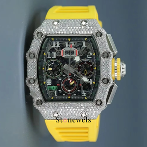 Montre Hip Hop Solaire Mécanique Automatique en Or avec Diamants de Luxe Certifiés GIA VVS Moissanite et Céramique pour Hommes - Product Image 5