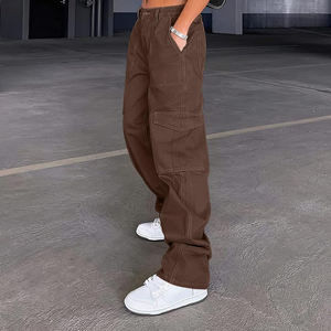 Pantalones de mujer de otoño, nueva moda, casuales, transpirables, con pliegues frontales, cintura alta, cierre de cremallera, decoración de bolsillos vintage, pantalones hasta el tobillo - Product Image 3