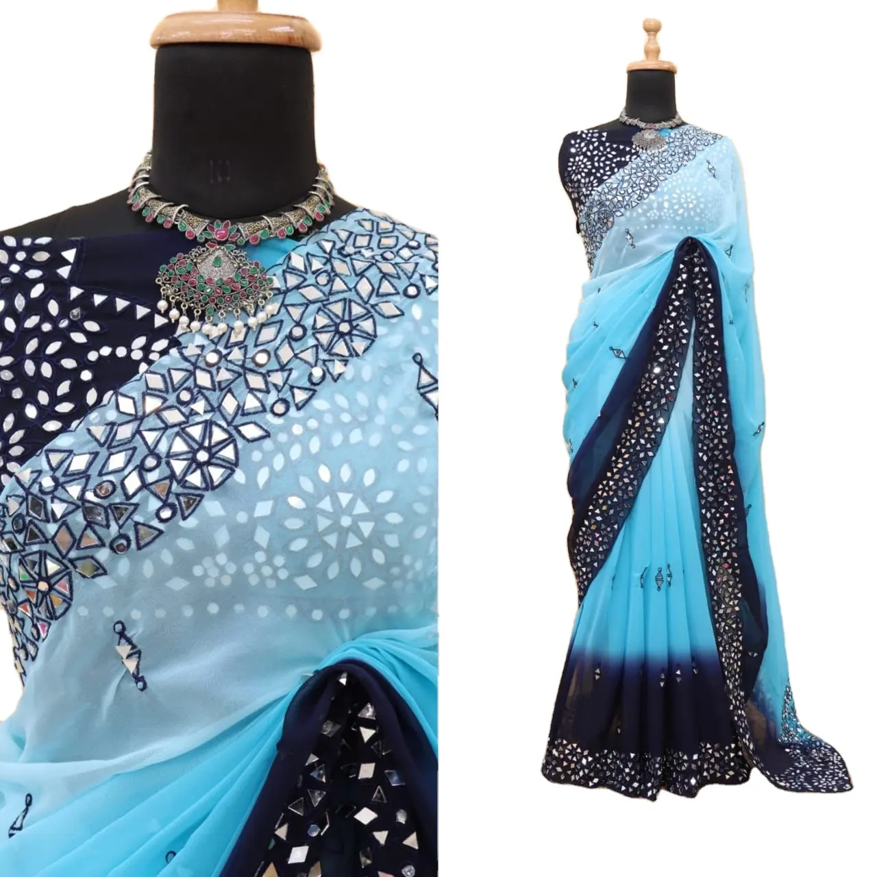 Saree ipek bluz en kaliteli nakış saree bluz parça hint parti bayanlar kadınlar kızlar ve kadınlar