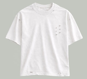 Camisetas de Hombre de Alta Calidad, Tallas Grandes, Lavado Ácido, Coloridas, Estilo Desgastado, Efecto Desteñido por el Sol - Product Image 5