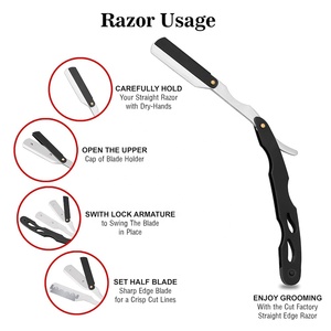 Rasoir de barbier professionnel en acier inoxydable de qualité supérieure avec manche en acier, couleurs personnalisées, logo personnalisé, OEM - Product Image 6