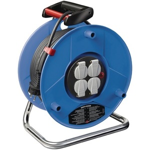 Brennenstuhl Garant 50m H05VV-F 3x1.5mm Power Cable Reel with 4 Safety <b>Sockets</b> Special Plastic IP20 290mm <b>Extension</b> Cords - Product Image 1