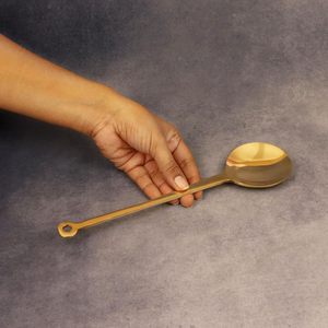 Ensemble de 3 ustensiles de cuisine en laiton pour la cuisson et le service, louche (spatule Karacrner (Palta) en laiton doré - Product Image 5