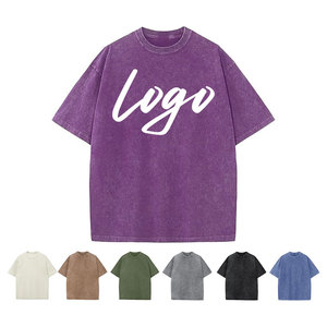เสื้อยืดคอตตอน 100% สไตล์วินเทจ ล้างสีแบบแอซิดวอช พิมพ์ลายตามสั่ง ทรงหลวมไหล่ตก สตรีทแวร์ เสื้อยืดโอเวอร์ไซส์ ลุคดิสเทรส - Product Image 5
