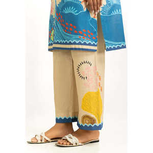 Conjunto Coordinado Estampado Bohemian Cross Slub IPST-55035 de 2 Piezas para Primavera/Verano, Talla XS, con Mangas Tres Cuartos - Product Image 4