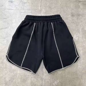 Pantalones cortos de gimnasia de algodón de alta calidad para hombre, logotipo de Jogger personalizado, cuerda de tracción deportiva, patrón sólido informal a la cadera, ecológico - Product Image 5