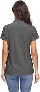 T-shirts de golf en gros, OEM, logo personnalisé, grande taille, contraste de couleurs, tricotés, décontractés, polyester, manches courtes, respirants, pour femmes - Product Image 3