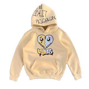 Pulls à capuche en molleton doux 100 % coton brodés et imprimés en relief, coupe régulière, style streetwear oversize, avec logo personnalisé, vente en gros - Product Image 1