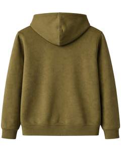 Sweat à capuche zippé vert olive pour homme, en molleton de coton premium, sweat à capuche décontracté d'hiver, veste streetwear avec poches, OEM en vrac - Product Image 2