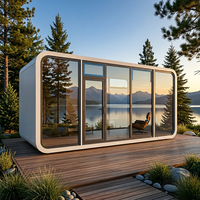 Casa Móvil Prefabricada de Acero con Diseño Moderno y Certificación CE, de 20 pies o 40 pies, Tipo Cabaña Apple, Contenedor Modular para Oficina, Hotel o Tienda