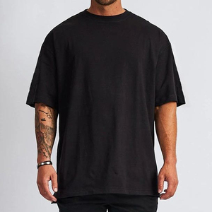 Camiseta de gran tamaño personalizada de alta calidad 100% algodón Drop-shoulder Fitness Sport camiseta personalizada impresa camiseta para hombres - Product Image 3