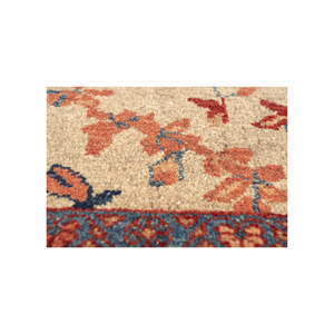 Tapis en laine noué à la main Aalam Paem-1469 ivoire, motif floral abstrait, pour salon, couloir, entrée ou chambre. - Product Image 3