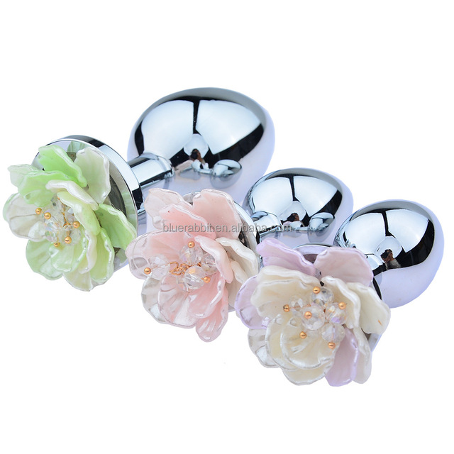 anal plug flower Booty Sparks Pink Rose Glass Anal Plug
