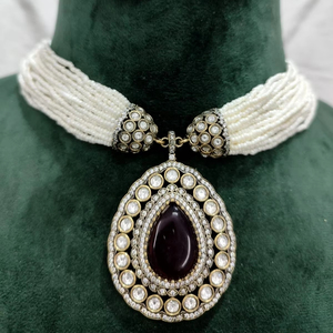 Collection de colliers Kundan en perles plaqué or du fournisseur indien pour filles et femmes Parure de bijoux de fête de l'usine indienne - Product Image 1