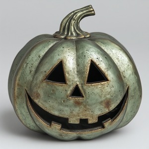 Sculpture de citrouille creuse en aluminium, finition patinée, artisanat artisanal, mélangeant l'esprit festif d'Halloween avec l'intemporel - Product Image 6