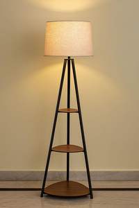 Wooden <b>Floor</b> <b>Lamp</b> with Shade, Tripod Wood Night <b>Lamp</b> forModern Decorative Tripod <b>Lamp</b> in Jute Shade <b>Brown</b> LED wholesale supply - Product Image 2