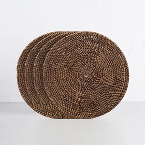 Manteles Individuales Modernos de Ratán Tejido a Mano, Decoración de Mesa de Mimbre, Bordados, Ecológicos, Personalizables, Venta al por Mayor en India - Product Image 1