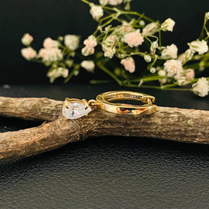 Pendientes de Aro de Oro Rosa Sólido de 14K con Diamantes, Joyería Fina, Regalo - Product Image 4