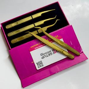 GETUP BROSONS IMPEX – Kit d'outils de précision pour extensions de cils plaqué or, différents styles, avec étui de rangement - Product Image 5