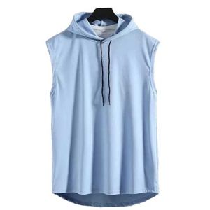 Stringer débardeurs hommes entraînement à capuche Muscle chemise Fitness débardeur hommes vêtements de sport sweats à capuche en coton gilet - Product Image 6