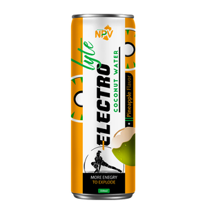 Agua de Coco OEM con Sabor a Piña, Lata de 250 ml, Certificación HALAL, Color Natural, Proveedor Mayorista de Vietnam - Product Image 1