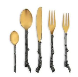 ชุดเครื่องใช้บนโต๊ะอาหารชุบสีโรสโกลด์แบบวินเทจเครื่องใช้บนโต๊ะอาหารโลหะแบบตะวันออกที่ยั่งยืนสำหรับงานแต่งงานและงานโรงแรม - Product Image 5