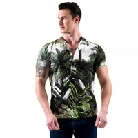 Chemise Hawaïenne Homme Manches Courtes 100% Coton Anti-Plis Imprimée pour Vacances à la Plage – Vente en Gros