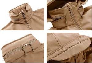 Veste softshell imperméable de haute qualité en coton polaire uni, résistante au vent, chaude, pour homme - Product Image 4