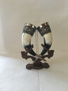 Corne à boire médiévale Viking faite à la main en véritable corne naturelle polie avec la meilleure qualité fabriquée par l'exportation de zone artisanale de l'Inde - Product Image 3