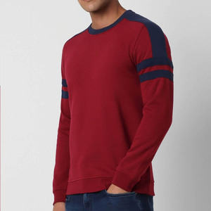 Nueva llegada de alta calidad básica bloque de color de gran tamaño holgado cuadrado cuello redondo hombres sudadera personalizada mezcla de algodón sudadera - Product Image 4