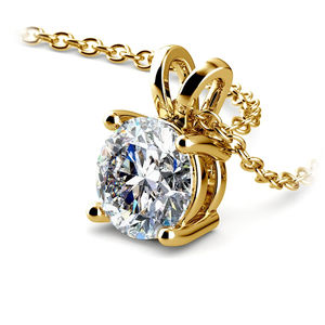 Colgante de Diamante Cultivado en Laboratorio de 1.50 Quilates con Engaste de Garras en Oro Blanco/Amarillo G-Vs - Colgantes y Dijes de Diamantes - Product Image 1
