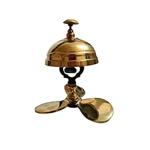 黄铜螺旋桨台铃金色成品手工餐具台铃音响美观创意设计台铃