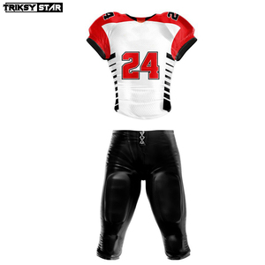 ชุดกีฬาฟุตบอลอเมริกันสำหรับเยาวชนชายผ้าโพลีเอสเตอร์100% ชุดเครื่องแบบทีมขนาด XL ชุดอเมริกันฟุตบอล - Product Image 6