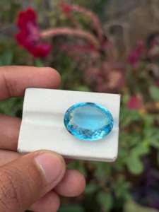 Topaze bleue naturelle taillée, de bonne couleur et de qualité brillante, pierre précieuse en vrac, 23,00 carats - Product Image 4