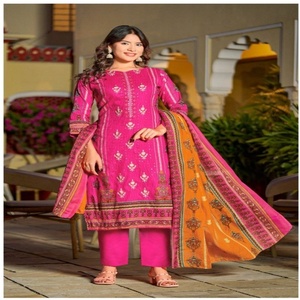 Salwar Kameez en coton imprimé avec broderie, look élégant, qualité d'exportation indienne, fabricant de mode féminine au prix le plus bas - Product Image 1