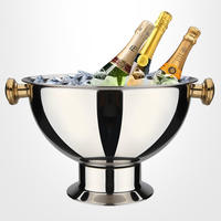 Meilleur fabricant et exportateur en gros d'accessoires de bar antiques, seau à glace en acier pour bouteilles de bière, seau à glace brillant