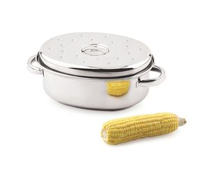 Premium Stainless Steel Oval Roasting <b>Pan</b> with Dotted Self-Basting <b>Lid</b> Oval Dotted Roaster - Product Image 1