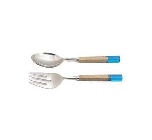 Ensemble de couverts pour la cuisine, les dîners et les fêtes, pour mariage, restaurant, ensemble de couverts en argent, manche en bois et en résine, produit artisanal de la meilleure qualité - Product Image 1