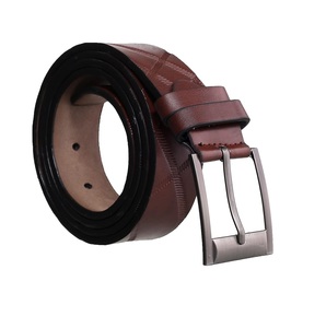 Luxueux 100% véritable peau de vache ceinture en cuir à la mode longueur réglable avec broche pour boucle et conception de boucle en métal - Product Image 3