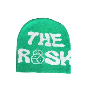 Custom Logo Beanie Hat Colorful <b>Bold</b> Jacquard Lettering Streetwear Skull <b>Cap</b> Unisex Comfortable Knitted Y2K Winter Hat - Product Image 5