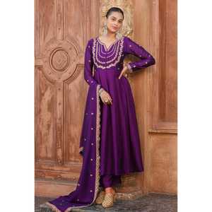 LAUNCHING NEW DESIGNER MODERN FESTIVE PARTY WEAR <b>KURTI</b> PENT with VICHITRA SILK DUPATTA and EMBROIDERY WORK - Product Image 1